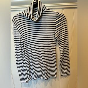 7 FOR ALL MANKIND Ladies Women’s Size Medium Black & White Stripe Turtle…